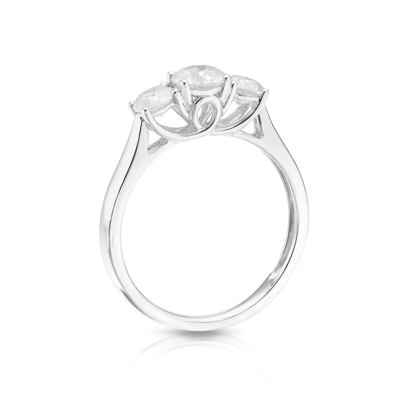9ct White Gold 1ct Diamond Three Stone Ring