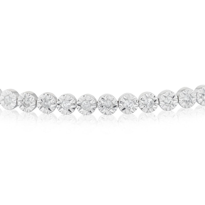 Main Image 2 of 9ct White Gold 1ct Diamond Tennis Bracelet