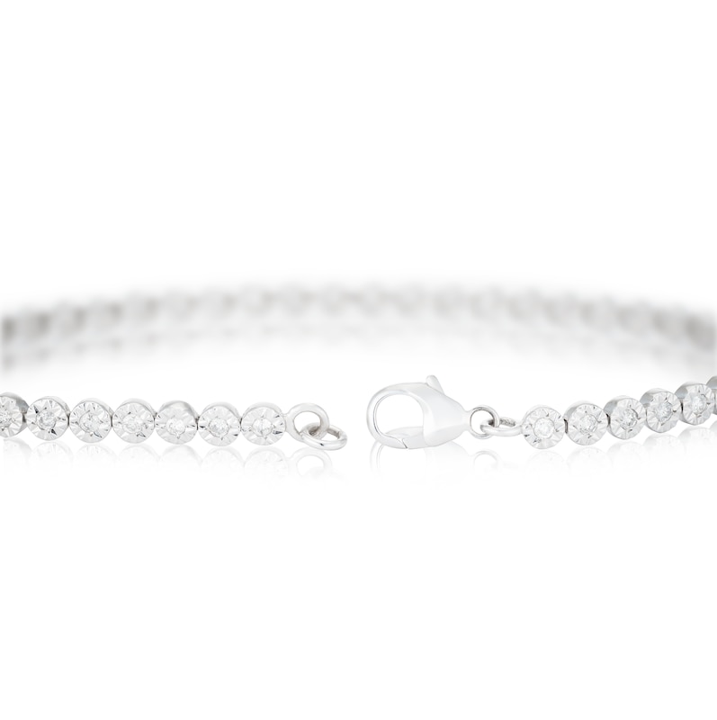 Main Image 3 of 9ct White Gold 1ct Diamond Tennis Bracelet