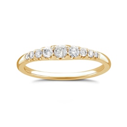 9ct Yellow Gold 0.25ct Diamond Graduated Eternity Ring