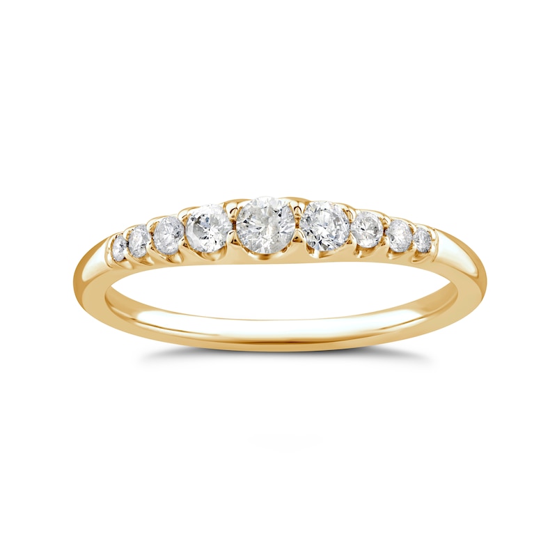 Main Image 1 of 9ct Yellow Gold 0.25ct Diamond Graduated Eternity Ring