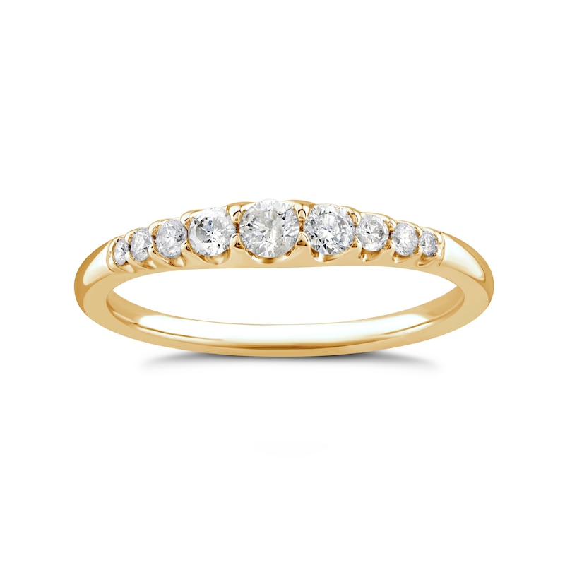 9ct Yellow Gold 0.25ct Diamond Graduated Eternity Ring