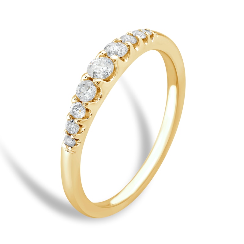 9ct Yellow Gold 0.25ct Diamond Graduated Eternity Ring