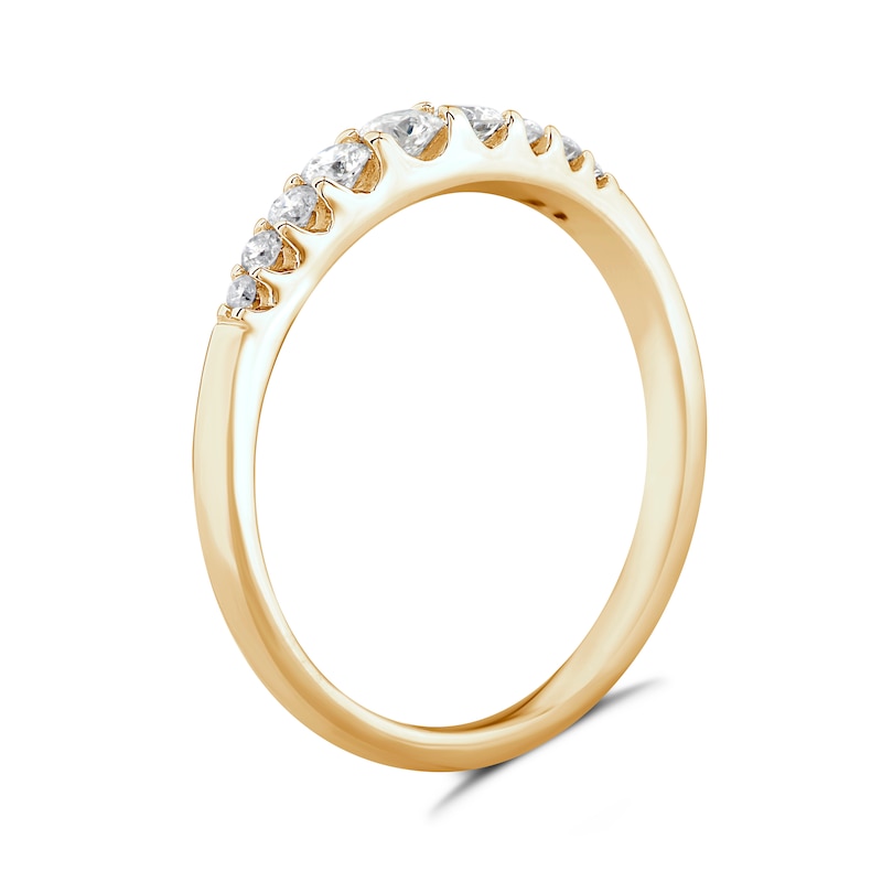 Main Image 3 of 9ct Yellow Gold 0.25ct Diamond Graduated Eternity Ring