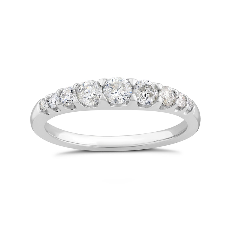 Main Image 1 of 9ct White Gold 0.50ct Diamond Graduated Eternity Ring
