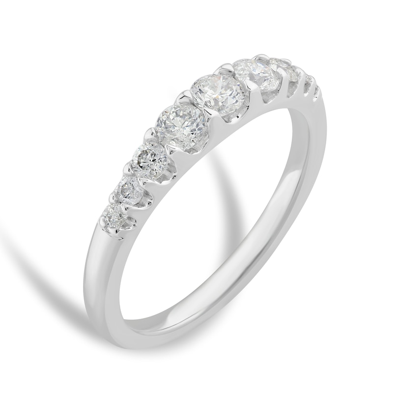 9ct White Gold 0.50ct Diamond Graduated Eternity Ring