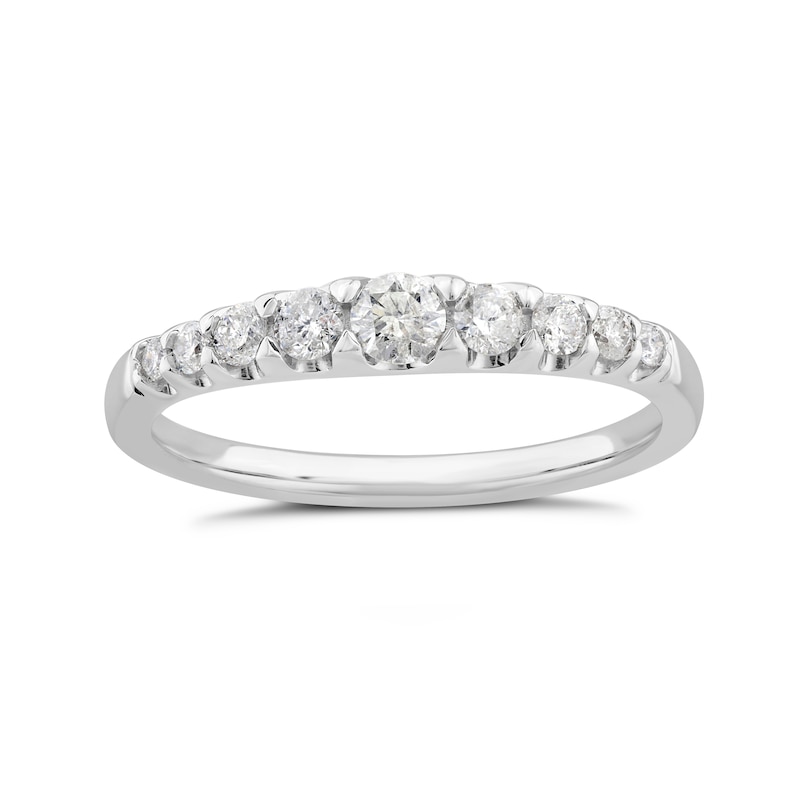 9ct White Gold 0.33ct Diamond Graduated Eternity Ring