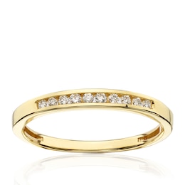 9ct Yellow Gold 0.10ct Diamond Eternity Ring