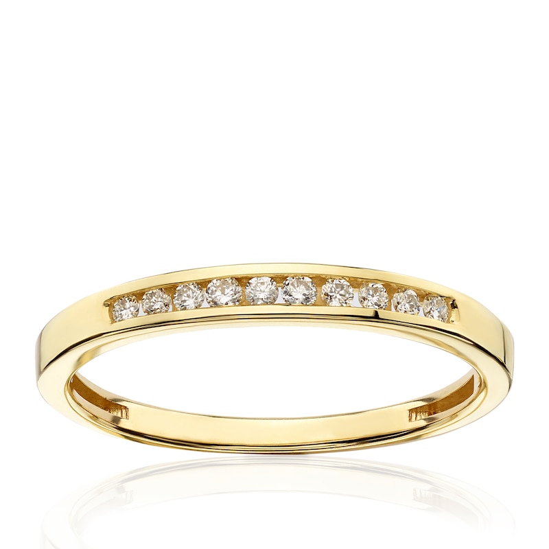 Main Image 1 of 9ct Yellow Gold 0.10ct Diamond Eternity Ring