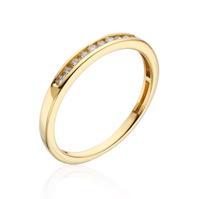 Main Image 2 of 9ct Yellow Gold 0.10ct Diamond Eternity Ring