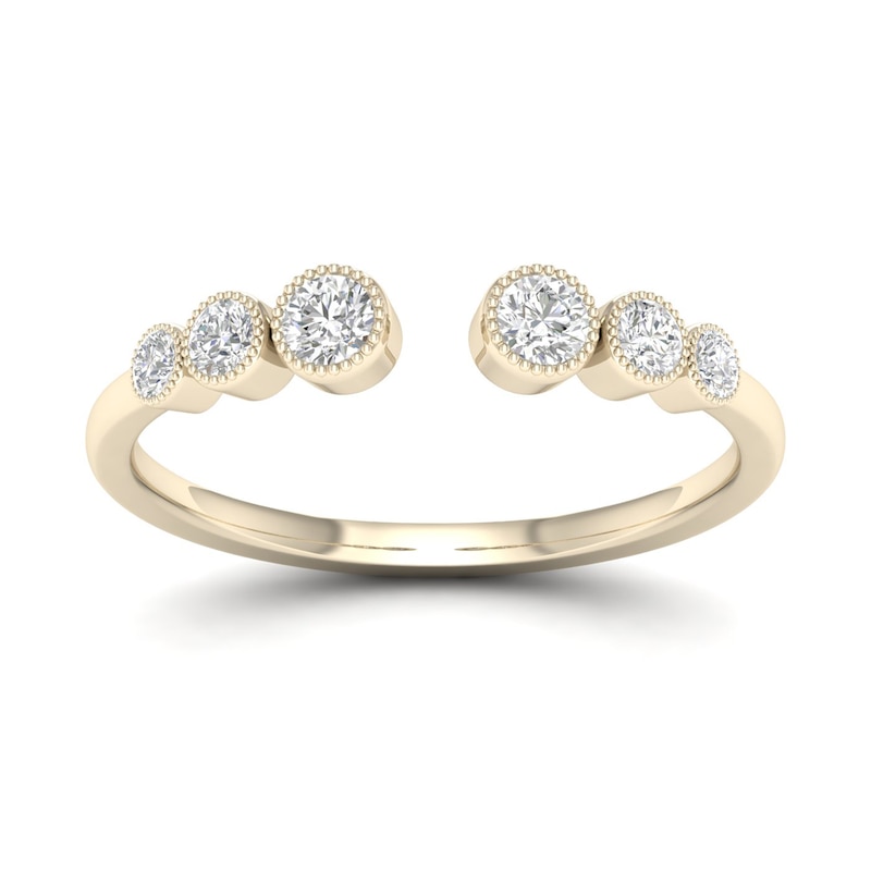 Main Image 1 of Sterling Silver & 18ct Gold Plated Vermeil 0.18ct Diamond Eternity Ring