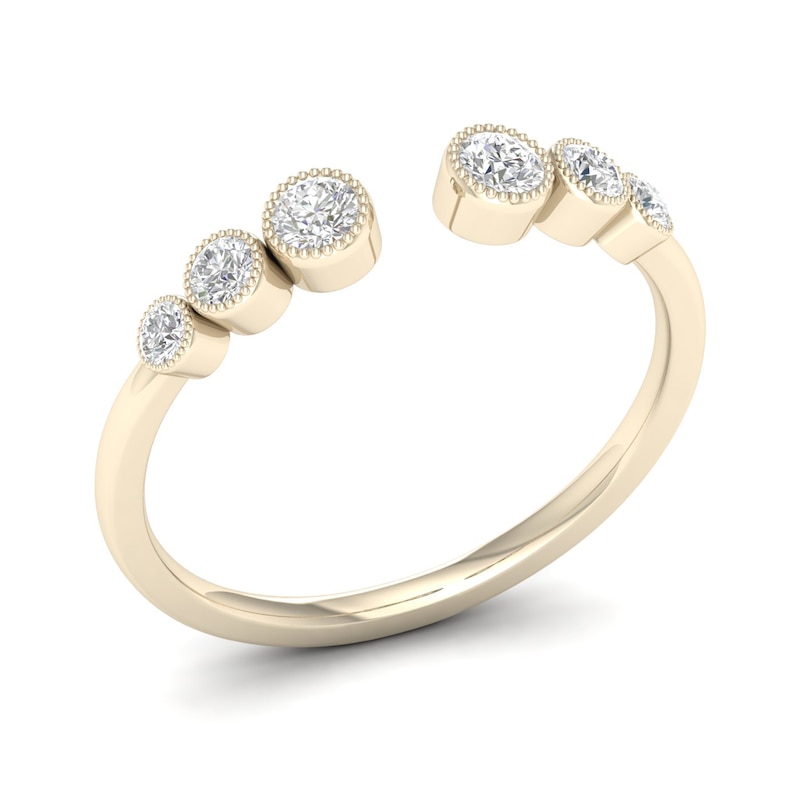 Main Image 2 of Sterling Silver & 18ct Gold Plated Vermeil 0.18ct Diamond Eternity Ring