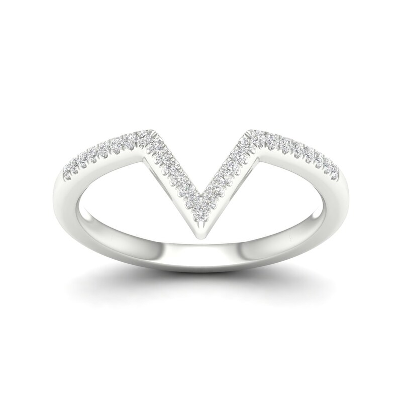 Main Image 1 of Sterling Silver 0.10ct Diamond Pavé Eternity Ring