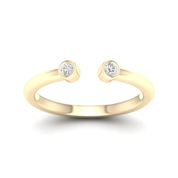 Sterling Silver & 18ct Gold Plated Vermeil 0.05ct Diamond Bezel Open Eternity Ring
