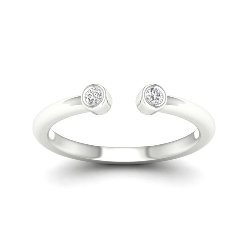 Silver 0.05ct Diamond Bezel Eternity Ring