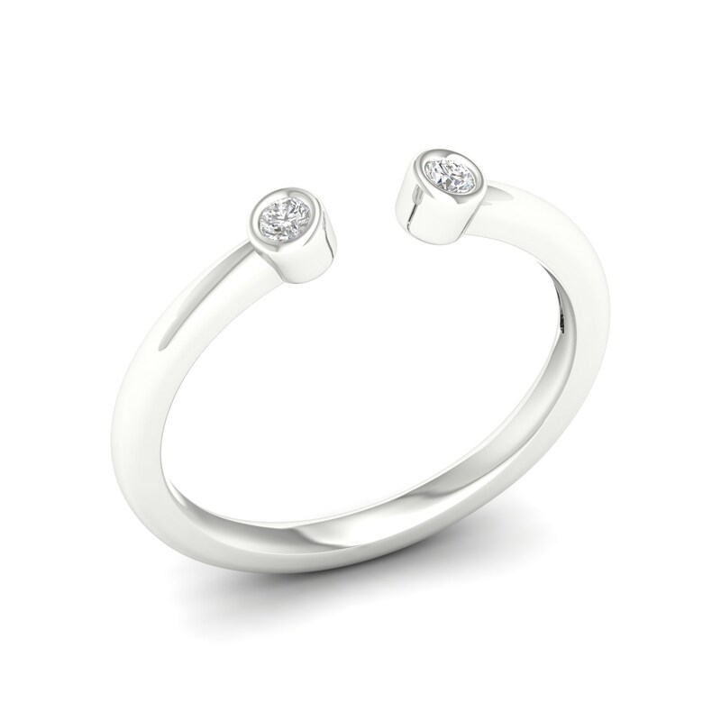 Silver 0.05ct Diamond Bezel Eternity Ring