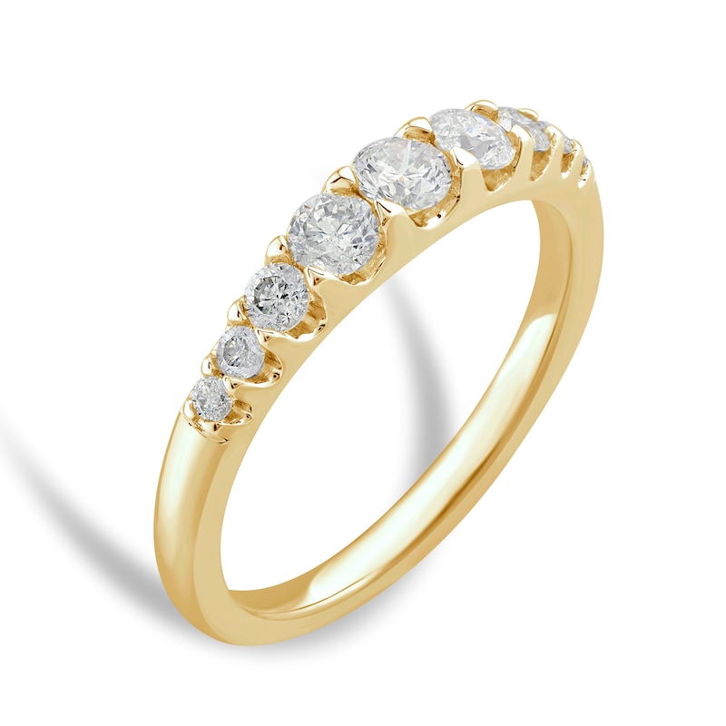 Main Image 2 of 9ct Yellow Gold 0.50ct Diamond Graduated Eternity Ring