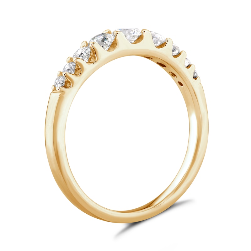 Main Image 3 of 9ct Yellow Gold 0.50ct Diamond Graduated Eternity Ring