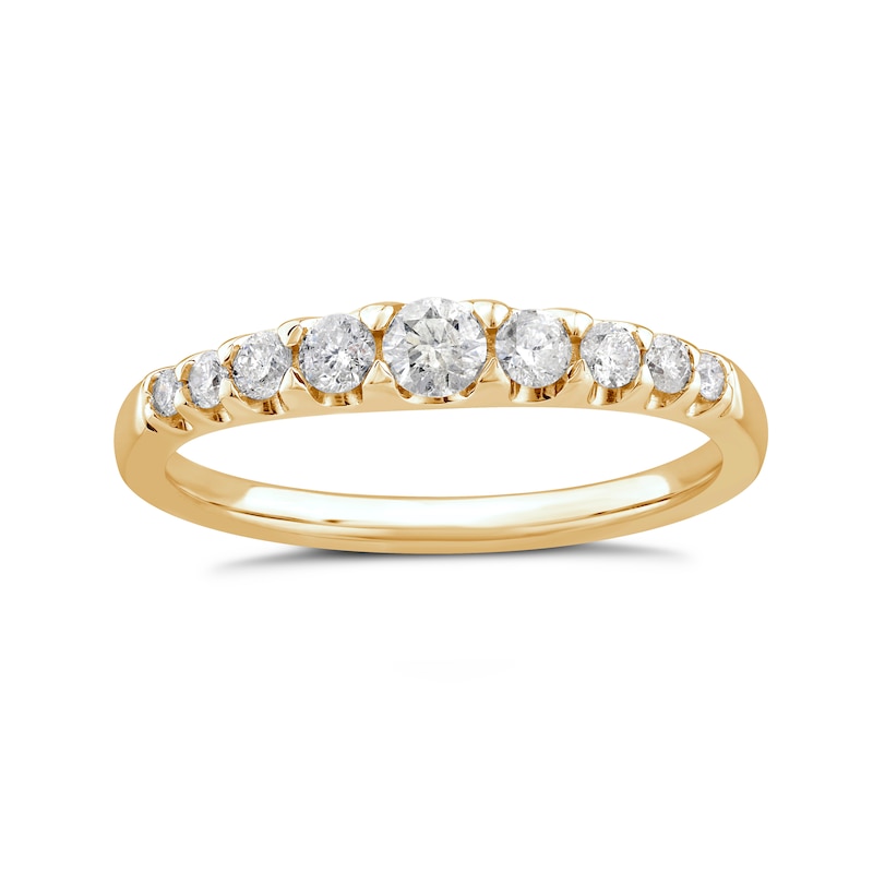 9ct Yellow Gold 0.33ct Diamond Graduated Eternity Ring
