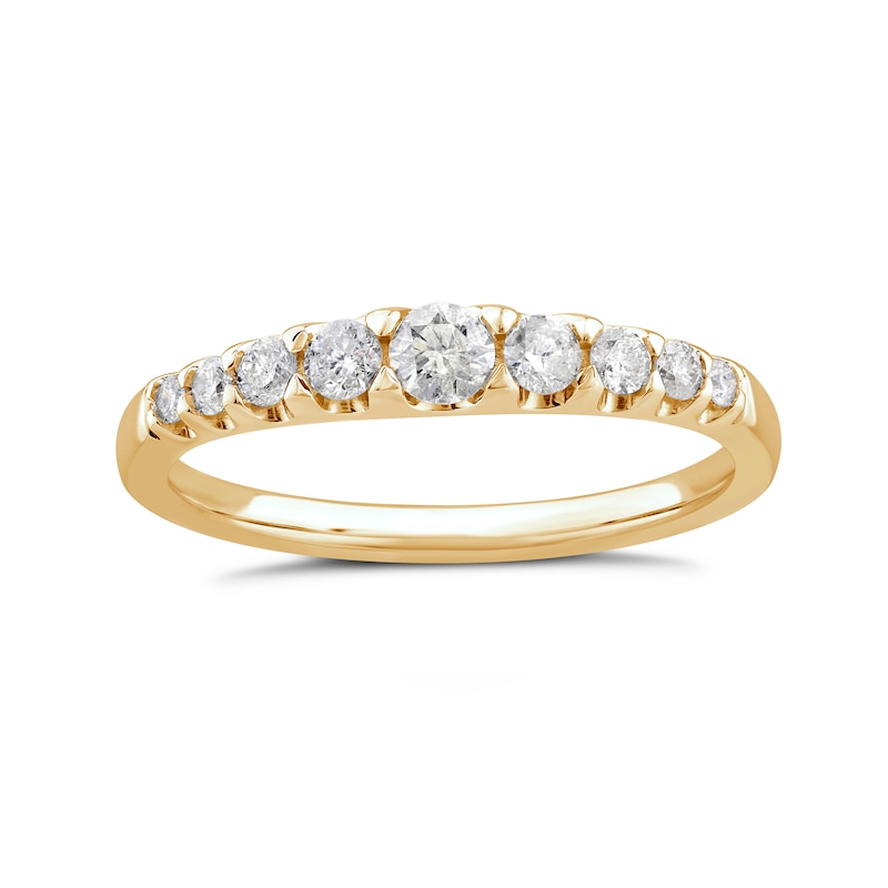 Main Image 1 of 9ct Yellow Gold 0.33ct Diamond Graduated Eternity Ring