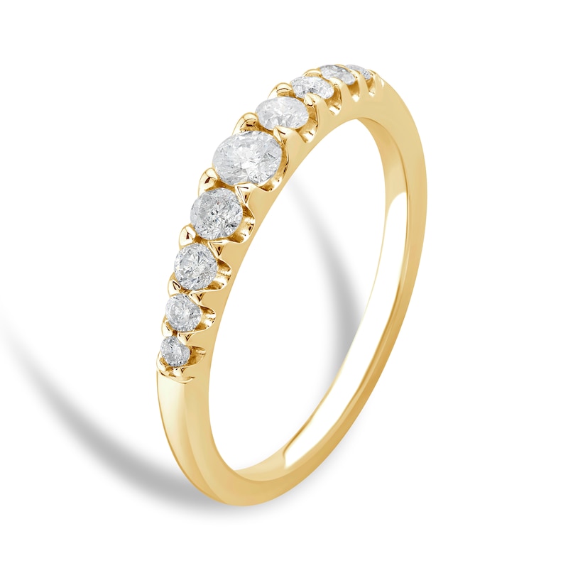 Main Image 2 of 9ct Yellow Gold 0.33ct Diamond Graduated Eternity Ring