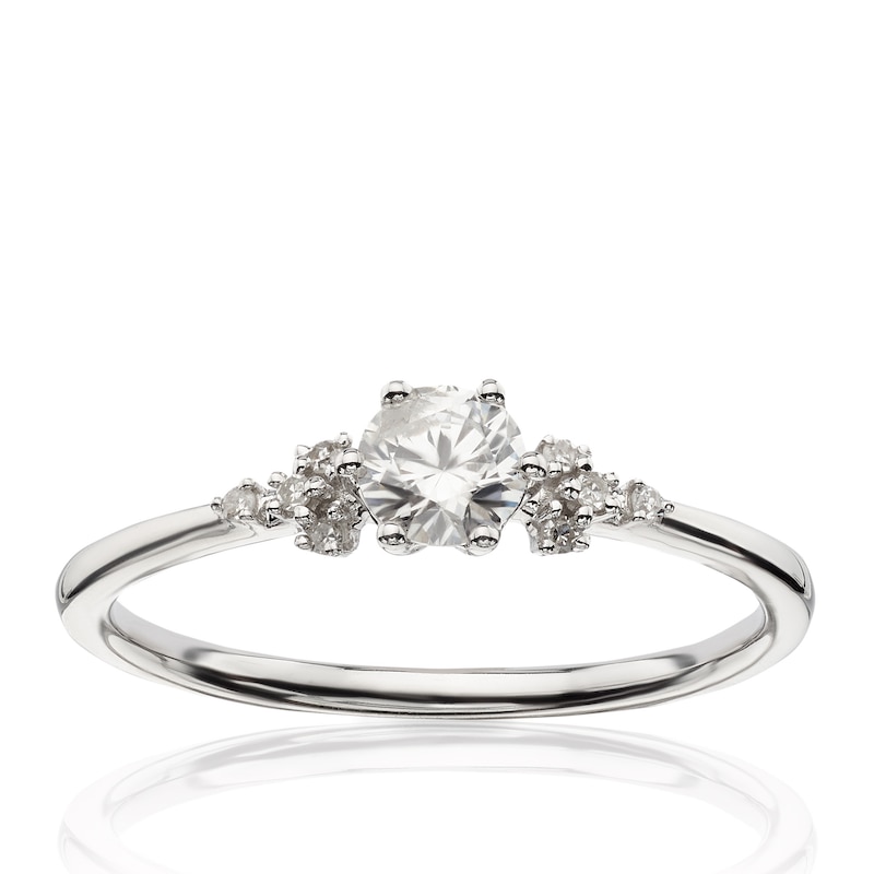 Main Image 1 of 9ct White Gold 0.33ct Diamond Solitaire Ring