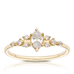 9ct Yellow Gold 0.40ct Diamond Marquise Solitaire Ring