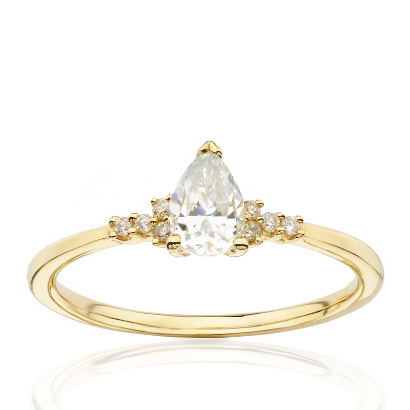 9ct Yellow Gold 0.50ct Diamond Pear-Cut Solitaire Ring