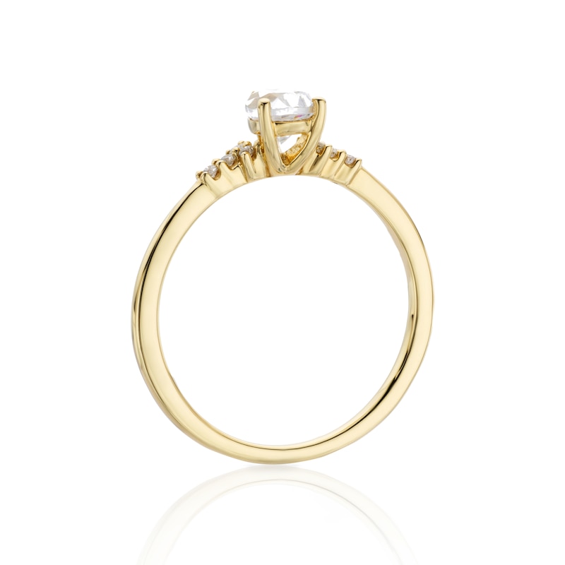 Main Image 3 of 9ct Yellow Gold 0.50ct Diamond Pear-Cut Solitaire Ring