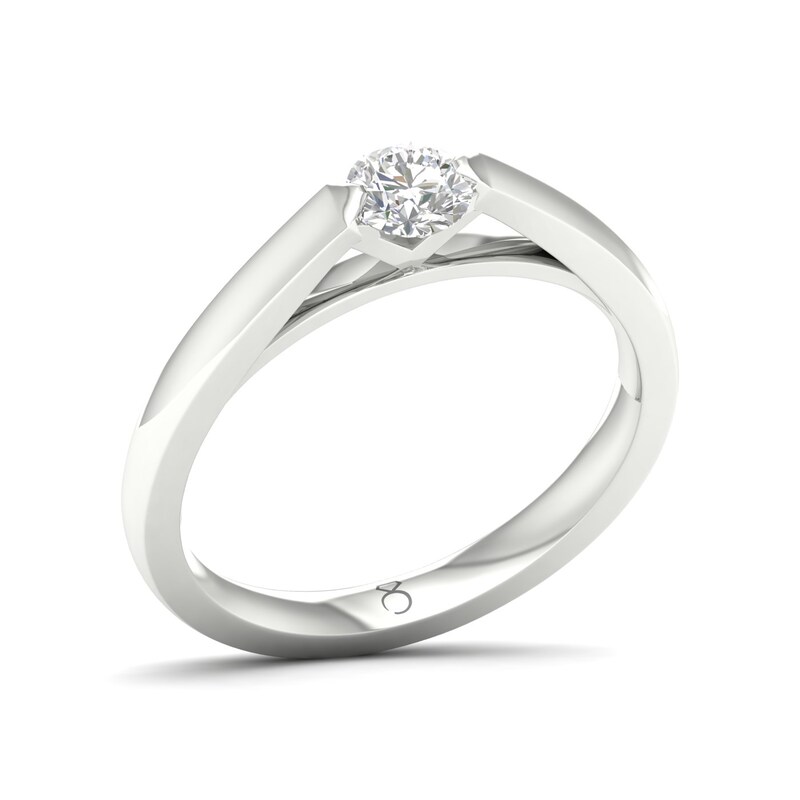 Main Image 2 of The Diamond Story 18ct White Gold Solitaire 0.30ct Diamond Ring