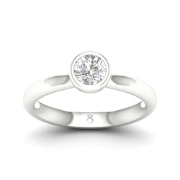 The Diamond Story 18ct White Gold Rub Over Solitaire 0.50ct Diamond Ring