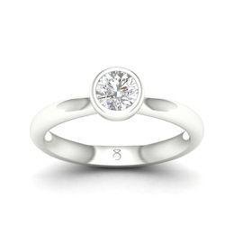 The Diamond Story 18ct White Gold Rub Over Solitaire 0.50ct Diamond Ring