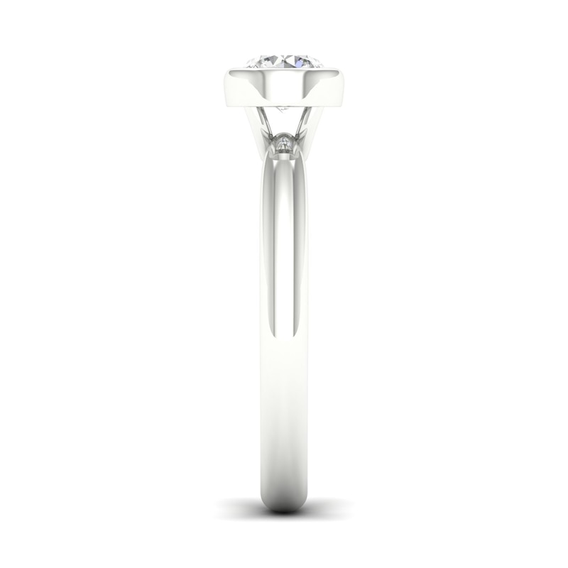 Main Image 4 of The Diamond Story 18ct White Gold Rub Over Solitaire 0.50ct Diamond Ring