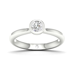 The Diamond Story 18ct White Gold Rub Over Solitaire 0.30ct Diamond Ring
