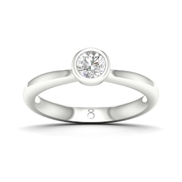 The Diamond Story 18ct White Gold Rub Over Solitaire 0.30ct Diamond Ring