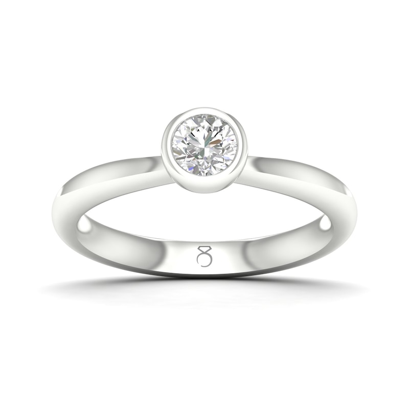 The Diamond Story 18ct White Gold Rub Over Solitaire 0.30ct Diamond Ring