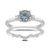 Thumbnail Image 0 of Perfect Fit 9ct White Gold Diamond Aquamarine Bridal Set