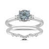 Thumbnail Image 0 of Perfect Fit 9ct White Gold Aquamarine & Diamond Bridal Set