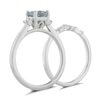 Thumbnail Image 1 of Perfect Fit 9ct White Gold Diamond Aquamarine Bridal Set