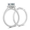 Thumbnail Image 1 of Perfect Fit 9ct White Gold Aquamarine & Diamond Bridal Set