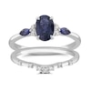 Thumbnail Image 1 of Perfect Fit 9ct White Gold 0.12ct Diamond Iolite Bridal Set