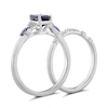 Thumbnail Image 2 of Perfect Fit 9ct White Gold 0.12ct Diamond Iolite Bridal Set