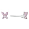 Thumbnail Image 1 of Children's Sterling Silver Pink Cubic Zirconia Butterfly Stud Earrings