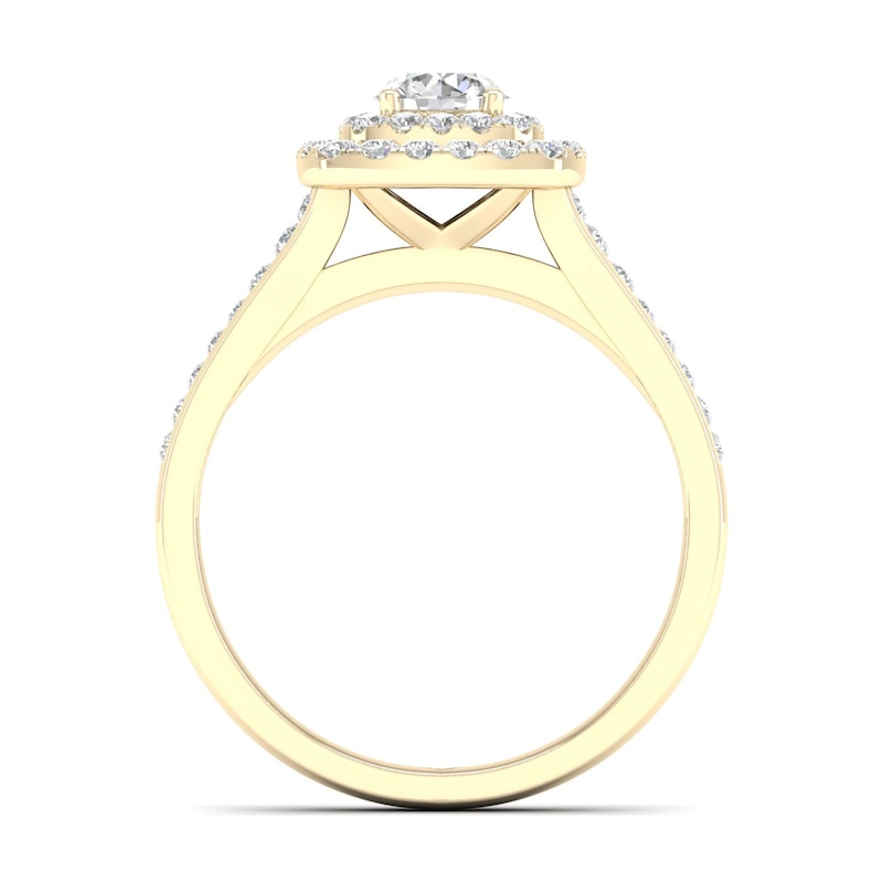 Main Image 3 of The Diamond Story 18ct Yellow Gold Double Halo 0.50ct Total Diamond Ring