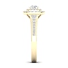 Thumbnail Image 4 of The Diamond Story 18ct Yellow Gold Double Halo 0.50ct Total Diamond Ring