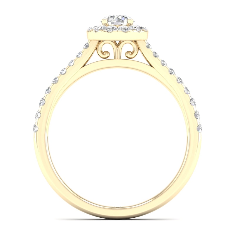Main Image 3 of The Diamond Story 18ct Yellow Gold Pear 0.50ct Total Diamond Ring