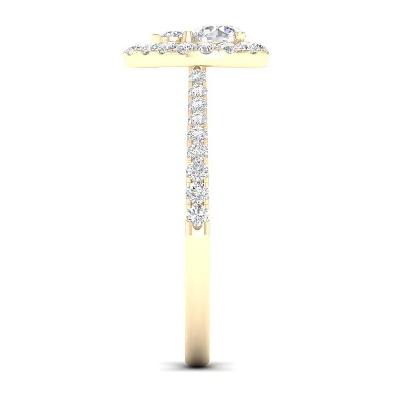 Main Image 4 of The Diamond Story 18ct Yellow Gold Pear 0.50ct Total Diamond Ring