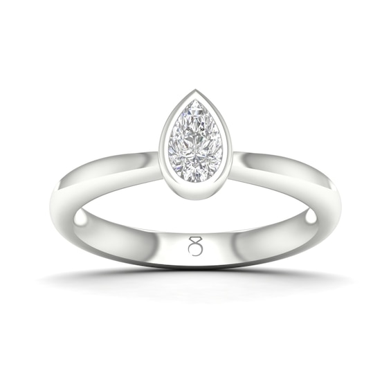 The Diamond Story 18ct White Gold Rub Over Pear Solitaire 0.