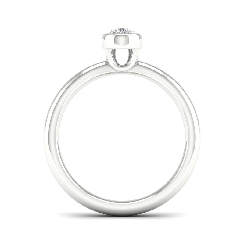 Main Image 3 of The Diamond Story 18ct White Gold Rub Over Pear Solitaire 0.30ct Diamond Ring