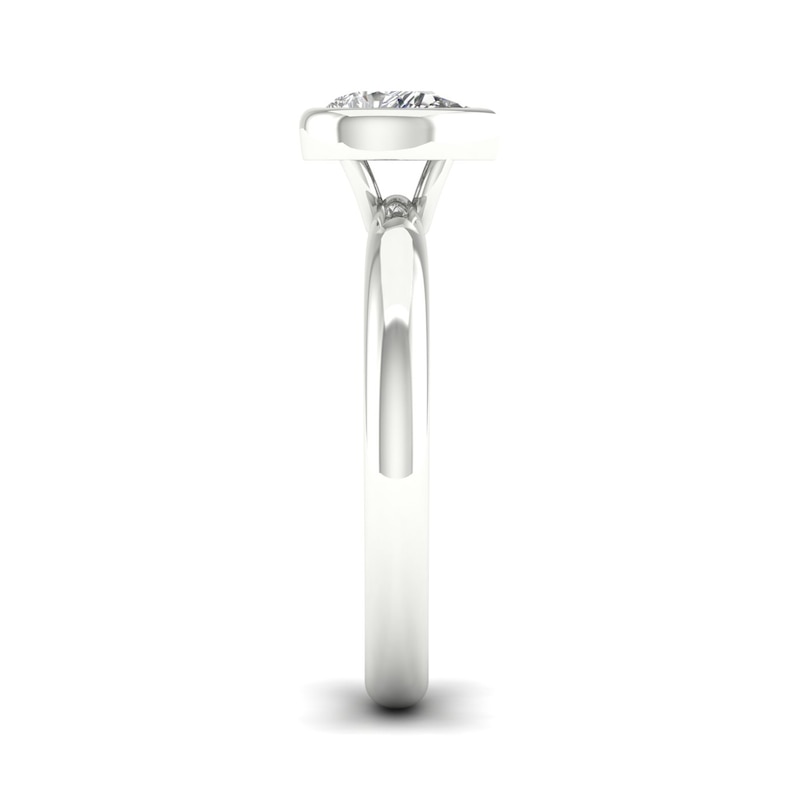 Main Image 4 of The Diamond Story 18ct White Gold Rub Over Pear Solitaire 0.30ct Diamond Ring